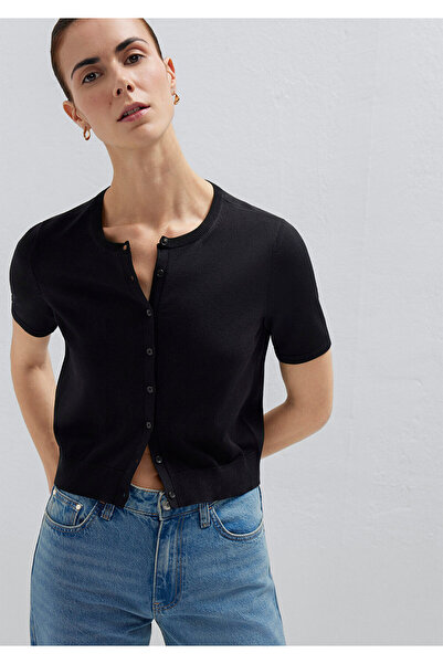 Mavi Cardigan negru scurt, croială slim / slim fit 1710891-900