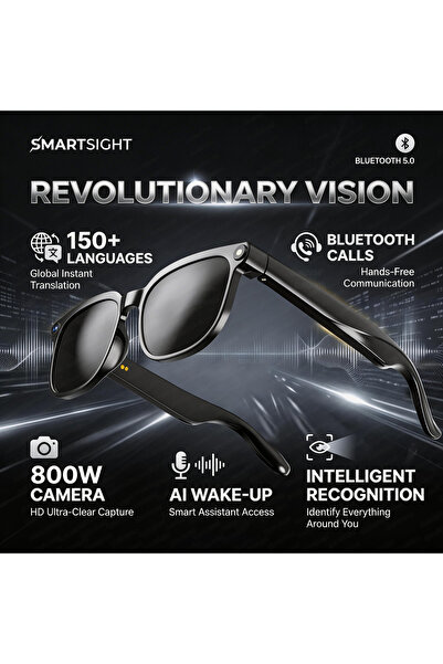 Choice Sunglasses 2026 4K 8MP Smart Glasses Men HD Camera 150+Language Transl...