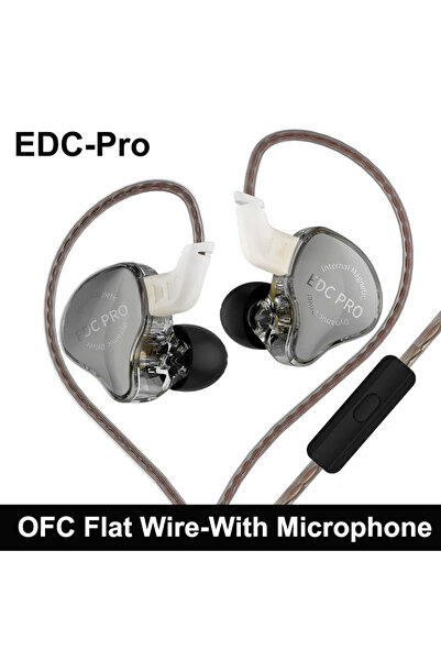 Choice Gray With Mic New KZ EDC Pro Headset Dynamic In-Ear Monitor HiFi Wired...