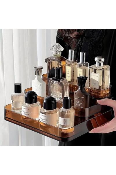 Choice Brown Perfume Storage Box-Cosmetic Storage Box, Sturdy Transparent Rac...