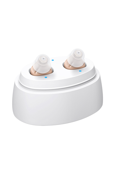 Choice1 Brown Earbud headphones, in-ear hearing amplifiers devices, rechargea...