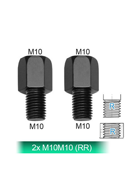 Choice1 زوجان من محولات المرايا الجانبية السوداء M10 (RR) مقاس 10 مم و8 مم لل...