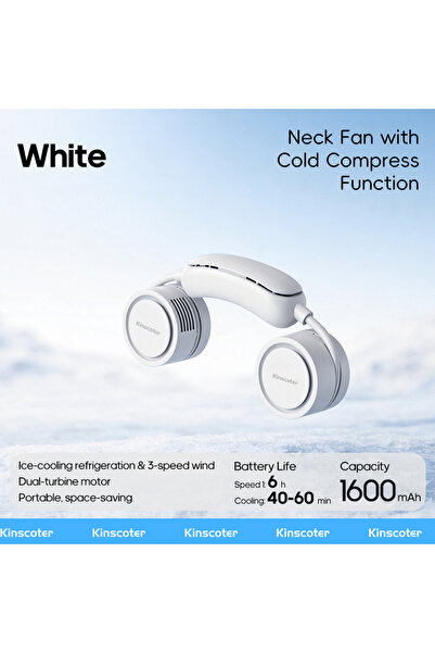 Choice White Kinscoter New Neck Fan with Cold Compress Function 3-Speed Wind ...