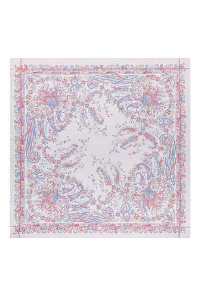 Silk and Cashmere Renkli Jas Baskılı Pareo Şal 140x140 cm