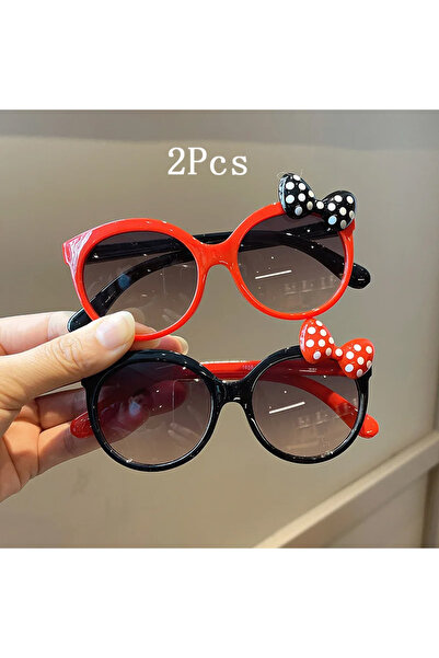 Choice Rouge Black 2pcs 1-2PCS AdTosdocument Night Sunglasses Bow Decor Big F...