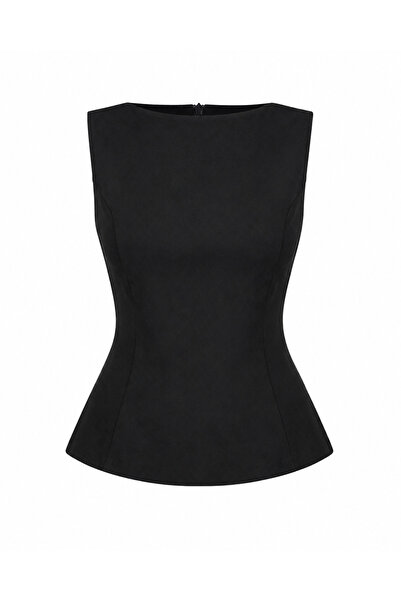 ZEYNEP KIR Kadın Kolsuz Peplum Bluz
