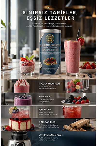 By Tüfekçi Vanilya Milkshake Tozu 1000 Gr | Smoothie ve İçecek Tozu | Gerçek Şeker