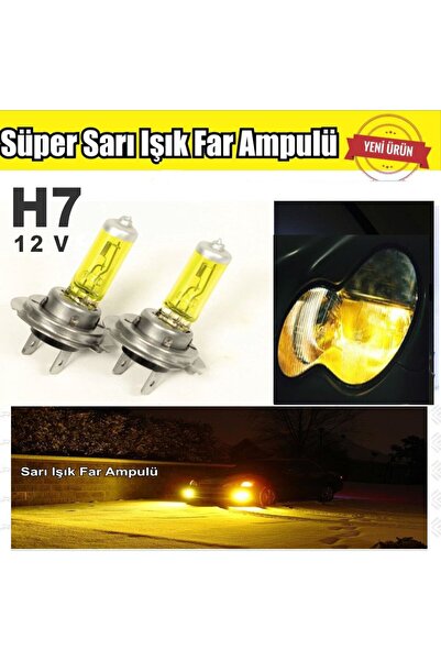 Universal H7 JDM Süper Sarı Işık Far Ampul 12V 100W-55W