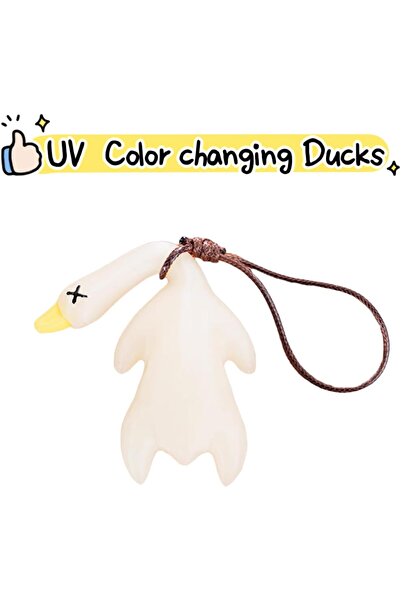 Choice 1pcs Roast Duck Color-changing roast duck pendant, UV sensor, keychain...