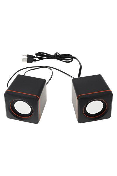 Choice Black Small Computer Speaker Desktop 2.0 Laptop Mini USB Wired Subwoof...
