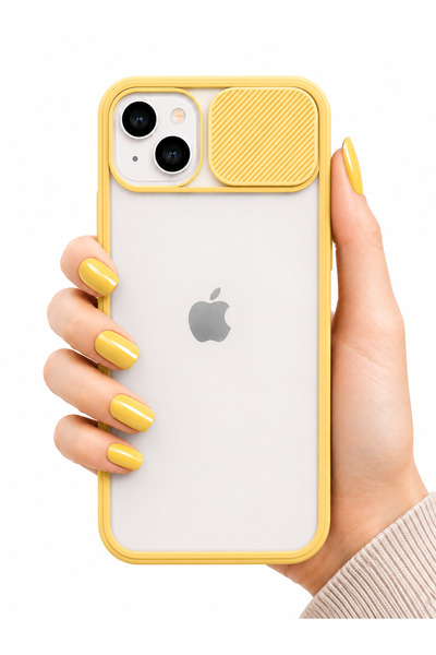 noktaks Apple Iphone 13 Kılıf Kamera Sürgü Mat Arka Yüzey Renkli Çerçeve Lens...