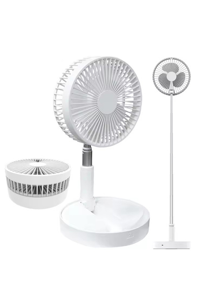 Choice WHITE Portable Fan Rechargeable Mini Folding Telescopic Floor Low Nois...