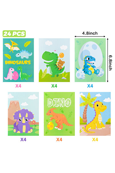 Choice 24pcs Dino 0009G 24pcs Dinosaur Coloring Books for Kids Color Drawing ...