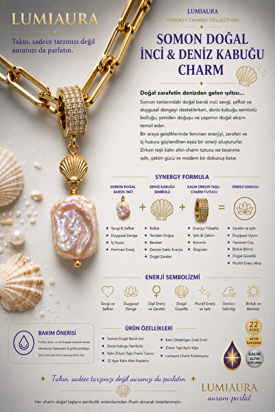 SYNERGY CHARMLARI - ALTIN KAPLAMA-KLİPSLİ