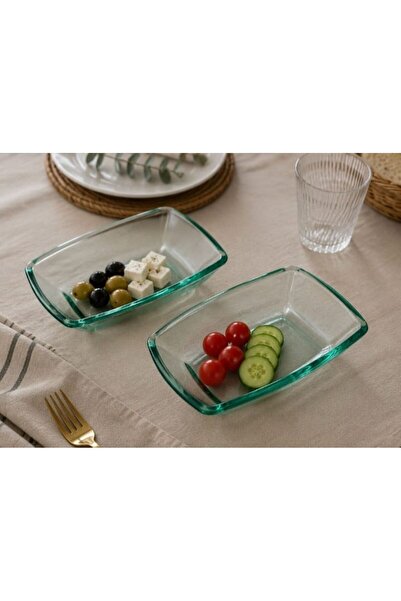 Paşabahçe 54663 Tokio 2'li Kase, Kahvaltılık, Çerezlik Tabak / Yeşil-12 cm