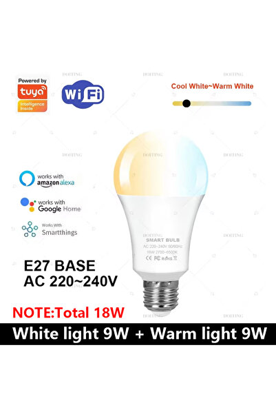 Choice 18w Yes AC 220-240V E27 BASE Tuya LED Bulb WIFI Smart Life APP Timing ...