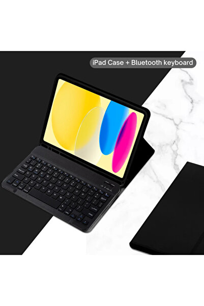 Choice English keyboard black Case for iPad 10th 10.9 Inch 2022,Wireless Blue...