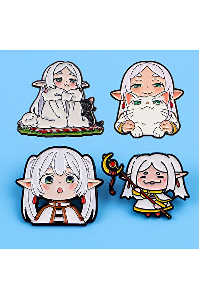 Choice3 4pc-set 4pcs Frieren Anime Girl Enamel Pin Manga Badges on Backpack W...