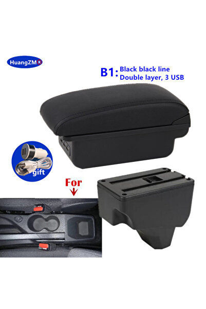 Choice B1 Black line 3USB For Peugeot 2008 Armrest Box For Peugeot 208 2019-2...