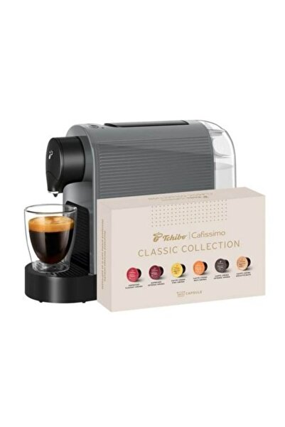Tchibo Espressor capsule Cafissimo Plus, gri, set cu 60 capsule Clasic Collec...
