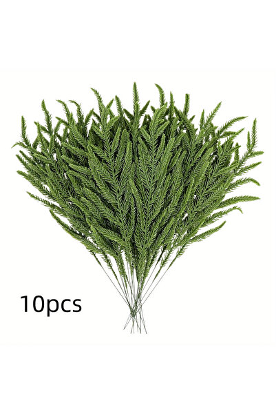 Choice Green 10pcs 10pcs Christmas Artificial Norfolk Pine Branches Faux Gree...