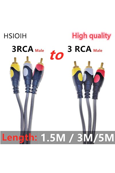Choice كابل صوت 3RCA إلى 3RCA ذكر إلى ذكر بطول 1.35 متر، مطلي بالذهب، كابل في...