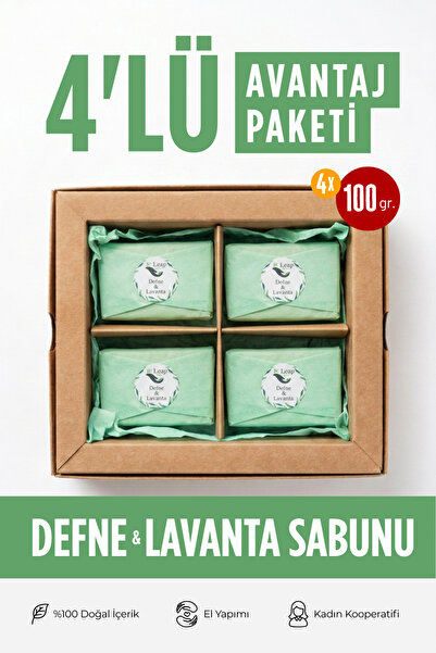Defne&Lavanta Sabunu 4'lü Ekonomik Paket | 4x100 gr
