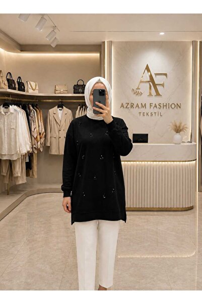 Azram Fashion Γυναικείο τουνίκ με σχέδιο σταγόνων και λαιμόκοψη ποδηλάτου