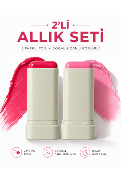 Kozmetik KORE MAKYAJ - 2’li Allık Seti – 2 Farklı Ton, Doğal ve Canlı Görünüm...