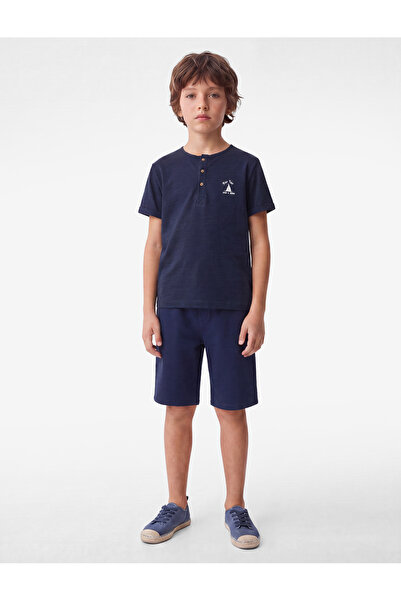Koton Cargo Navy Blue Boy's Shorts 6Skb40114Tk