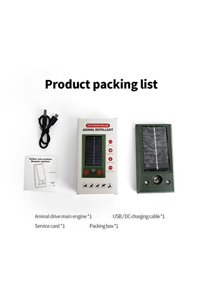 Choice SJZ-116 Outdoor Solar Ultrasonic Red LED Flash Animal Repeller Insect ...