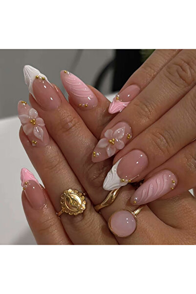 Choice XY-1036 Transform Your Nails | 24Pcs Luxe Elegant Pink & White Color-b...