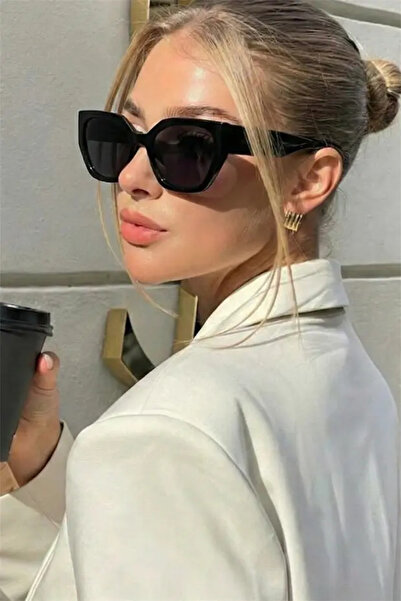 Chunky Frame Black Vintage Women's New Season Geometric Sunglasses