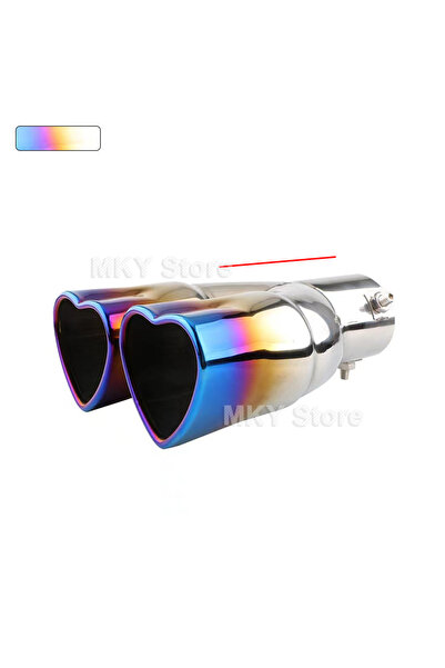 Choice1 Straight roast blue Universal Heart Shaped Car Exhaust Tail Pipe Muff...