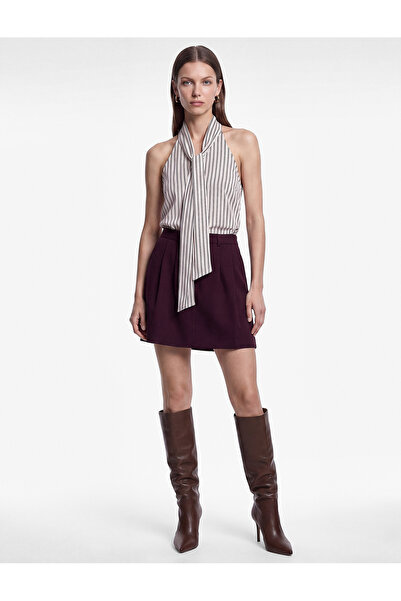 Koton Pleated A-Line Mini Skirt with Pockets
