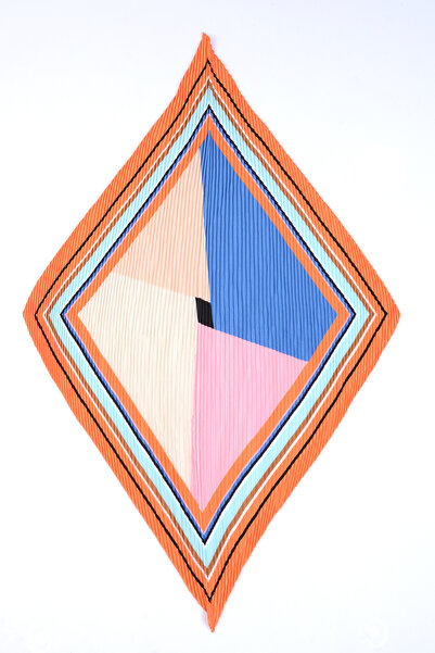 Axesoire 12398-1 Piliseli Turuncu Saten Bandana Fular 50x50 cm