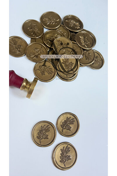 LAYLAEVENTS Hazır Mühür Mum Mührü 25 Adet Mühür .GOLD- TEK DAL