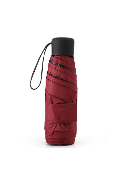 Choice Burgundy Ultralight Mini Pocket Women's Small Windproof Folding Umbrel...