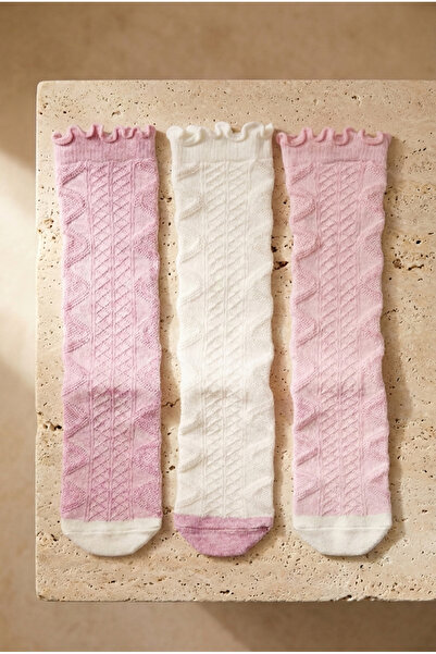 Katia&Bony Girl baby 3-pack knee-length pink socks