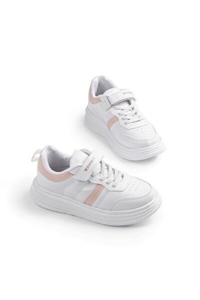 Tonny Black Children's Unisex White Powder Comfortable Fit Side Striped Velcr...