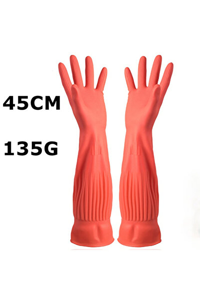 Choice 1 Pair Red 45CM 1Pair Lengthen Dishwashing Cleaning Gloves Latex Water...