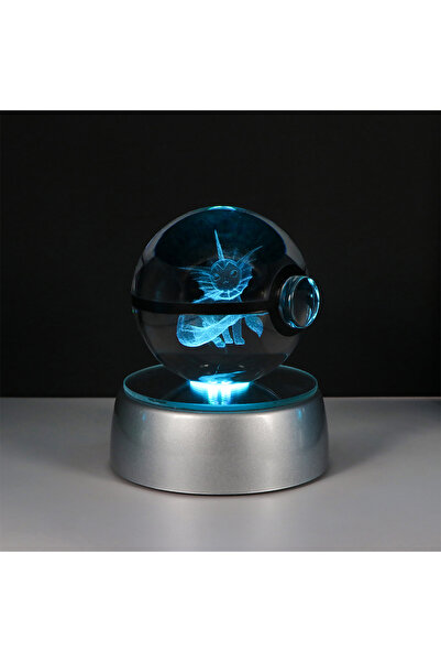 Choice14 S Vaporeon Pokemon 3D Crystal Ball Pikachu Figure Pokeball Engraving...
