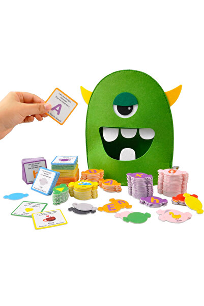 Choice Green Monster Alphabet Learning Toys Matching Colors Shape Felt Toys L...