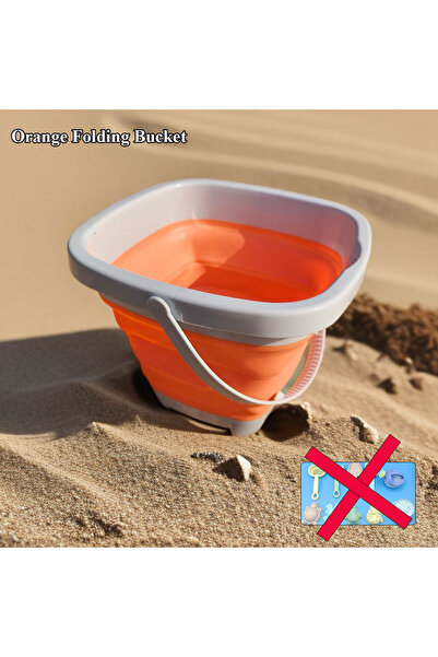 Choice Orange bucket 11/5/1 PCS Beach Sand Play Water Set Folding Bucket Summ...