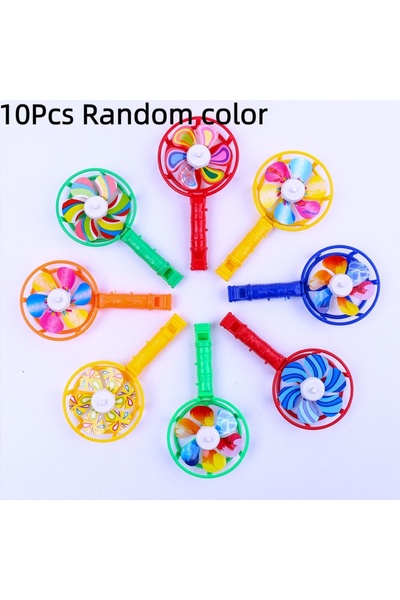 Choice 10Pcs Random color 10Pcs Colorful Whistle Pinwheel Game Toy Kids Birth...