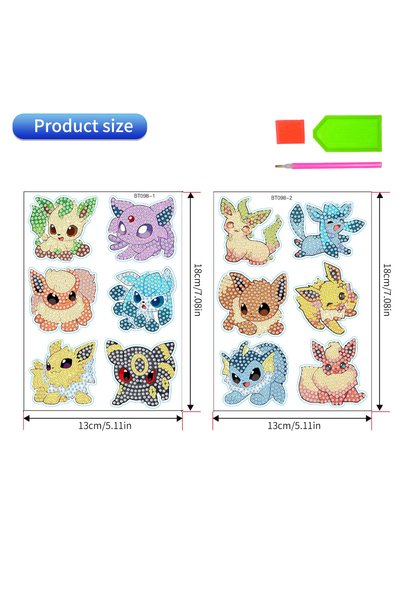 Choice 12-pokemon keeppley&Pokemon Crystal Full Diamond Cartoon Poster Handma...