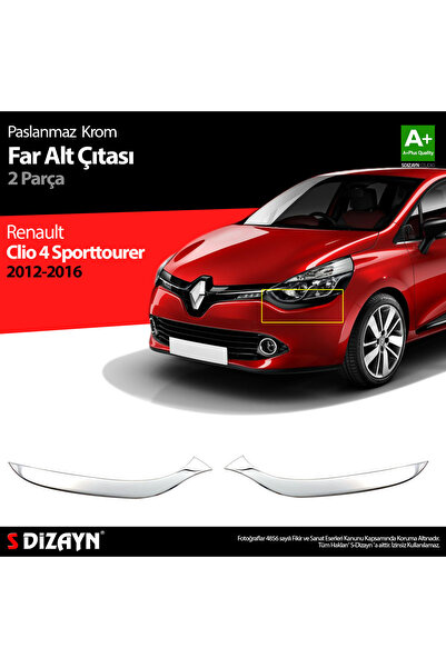 S Dizayn S-Dizayn Renault Clio 4 Sporttourer Krom Far Alt Çıtası 2 Prç. 2012-...