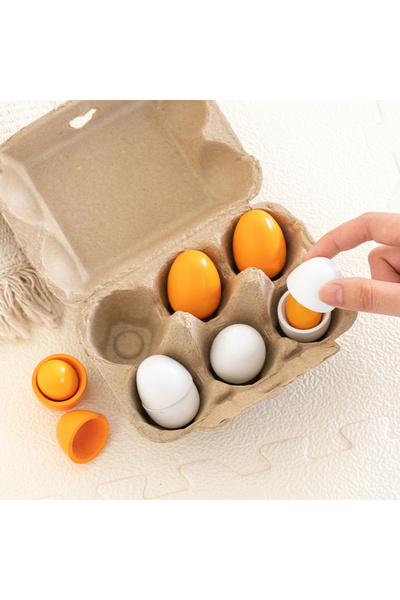 Choice Egg set 6pcs Wooden Eggs Toy Egg Kitchen Toys Kids Play Food Cooking K...