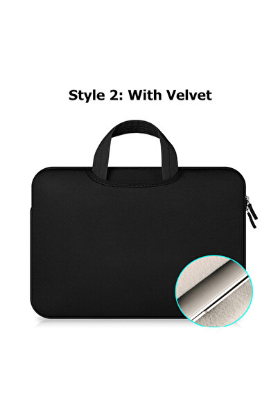 Choice 13 inch Black with Velvet Laptop Bag Women 11 12 14 15 15.6 Inch Handb...