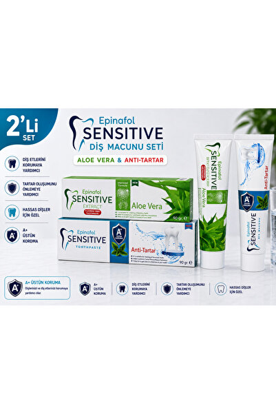 Epinafol Sensitive Diş Macunu Epinafol 2'li Set 1aloe Vera + 1 Anti Tartar